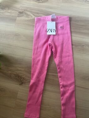 NWT Zara Kids Pink Ribbed Leggings